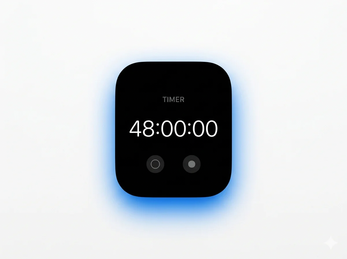 Apple Watch zeigt 48-Stunden Countdown — unser Speed-Pitch